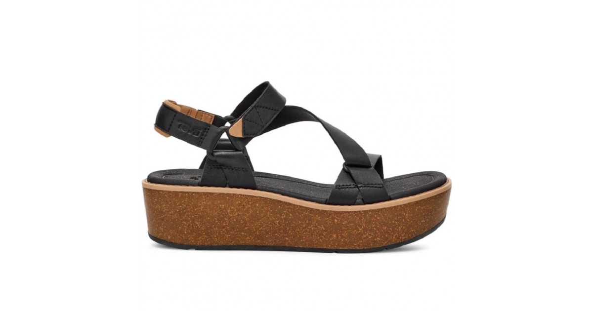 Teva Madera Wedge 1151015-BLK – Bequeme Damen Sandalen mit Keilabsatz